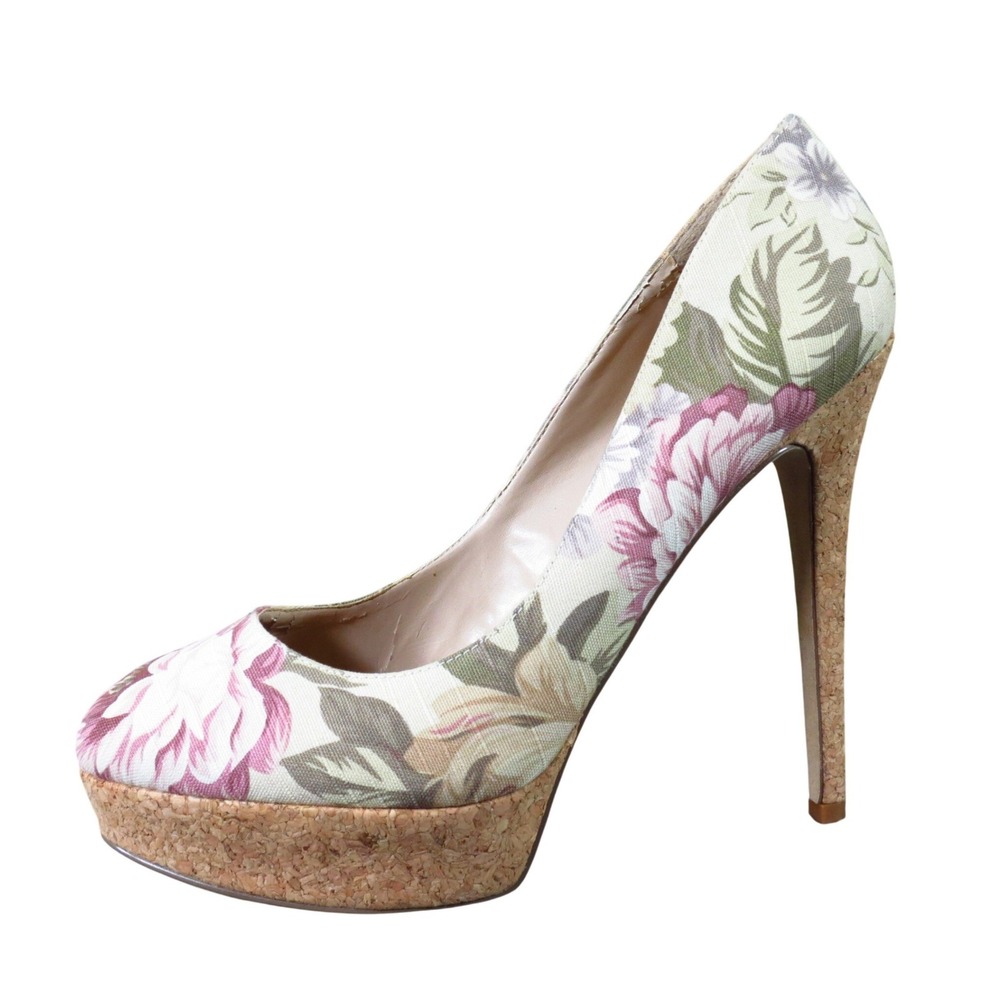 Aldo Floral Women Platform Pump 40 Party Summer Stiletto Multicolor Cork Heel